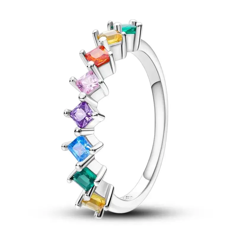 925 Silver Stackable Heart Daisy Flower Ring for Women