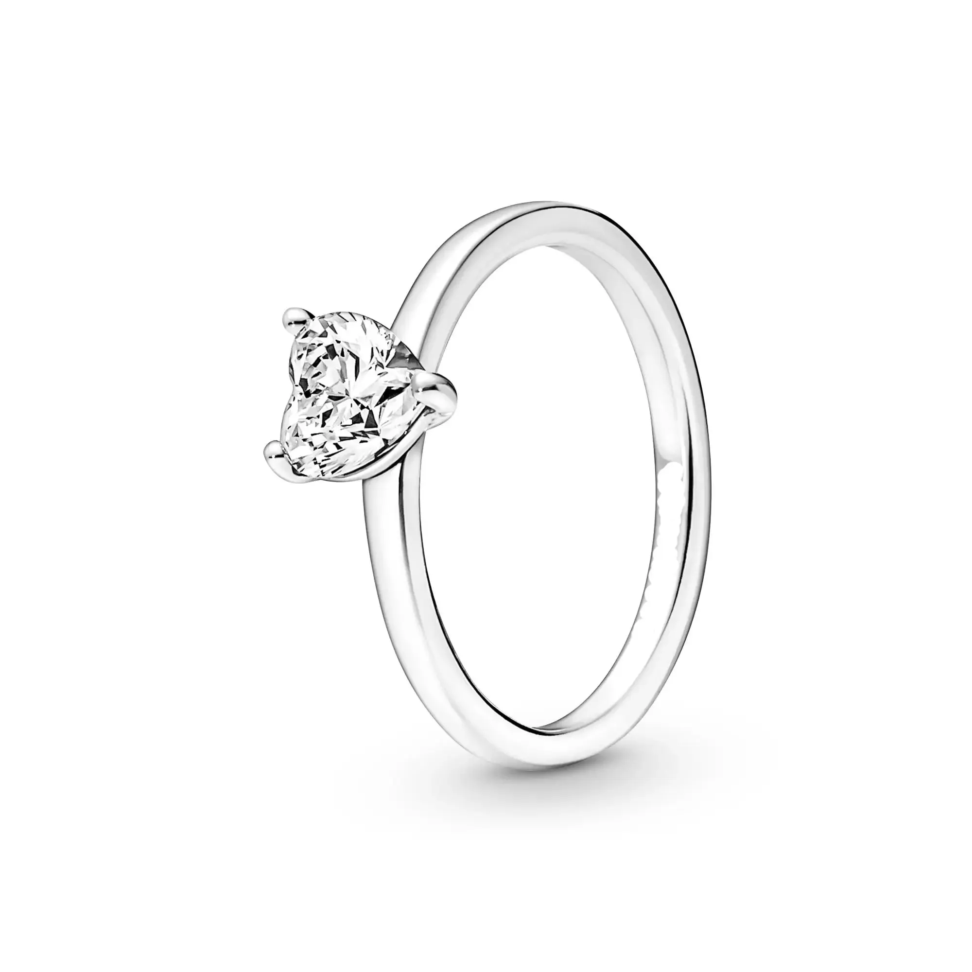 925 Silver Stackable Heart Daisy Flower Ring for Women