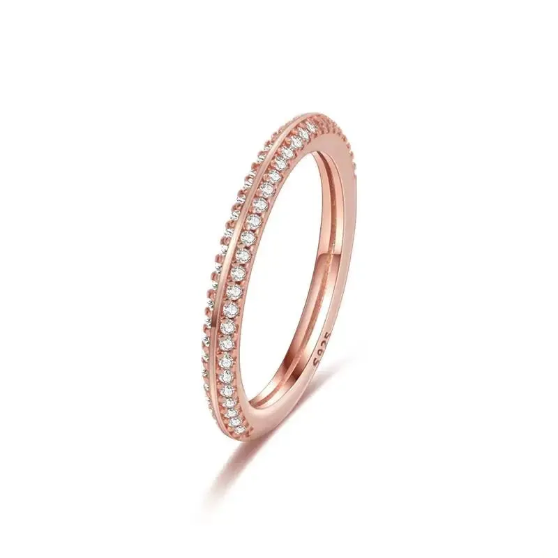 925 Silver Stackable Heart Daisy Flower Ring for Women