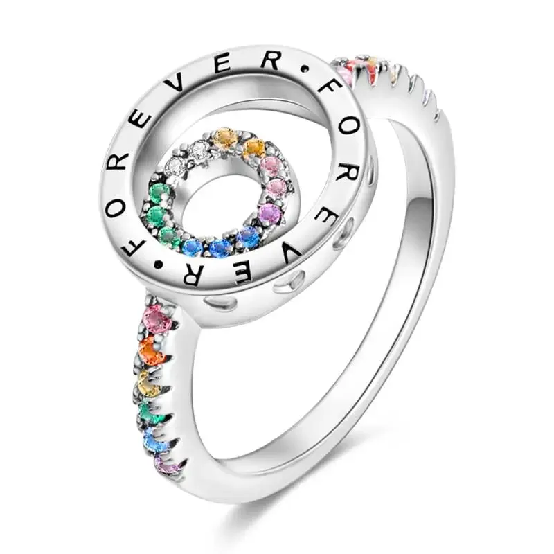 925 Silver Stackable Heart Daisy Flower Ring for Women