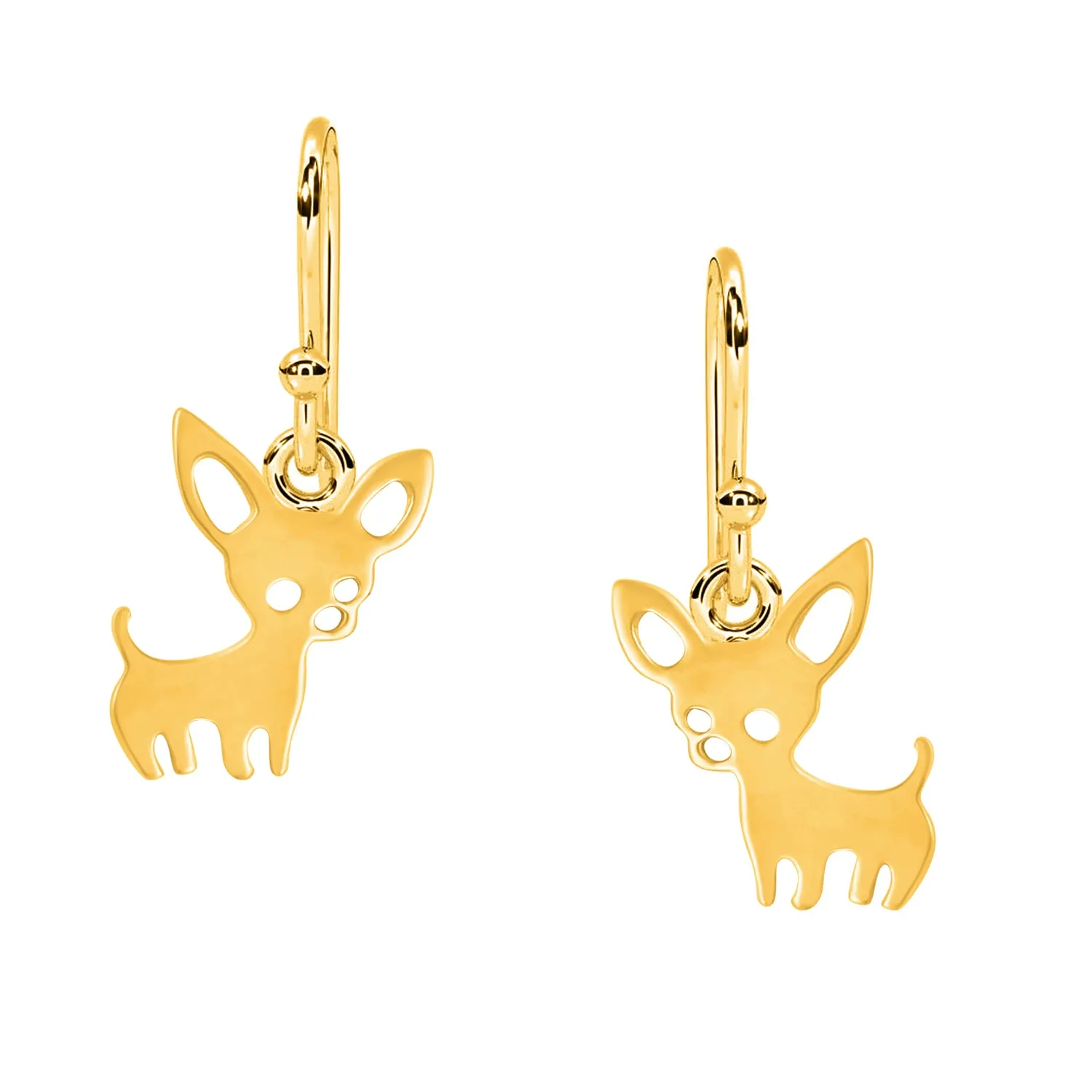 925 Sterling Silver Tiny Chihuahua Pet Dog Dangle Women Earrings Cute Dog Puppy Animal Jewelry