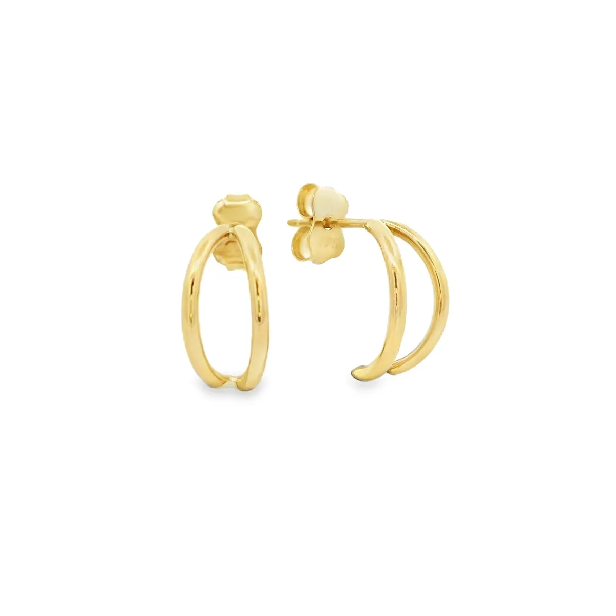9ct Yellow Gold Open Curved Half Hoop Studs GEAR388