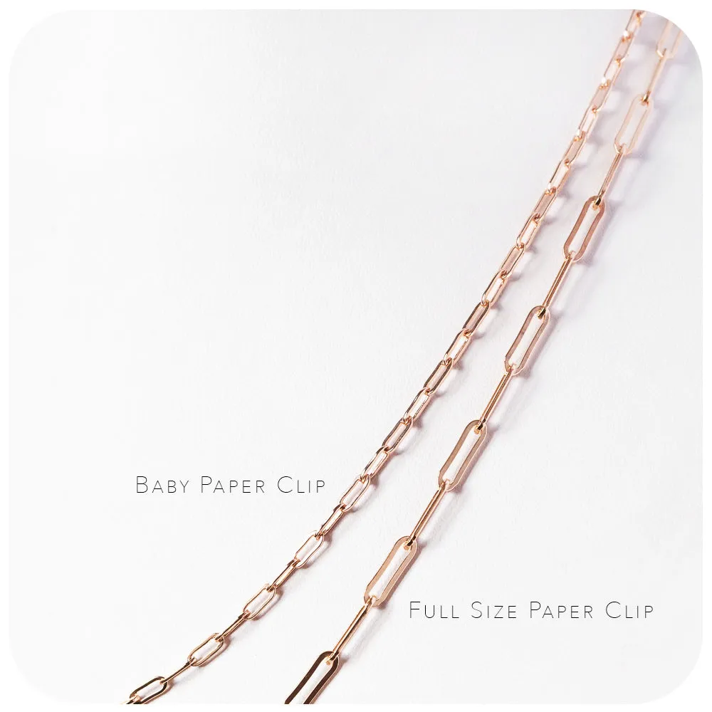 9k Rose Gold Paper Clip Chain