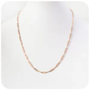 9k Rose Gold Paper Clip Chain