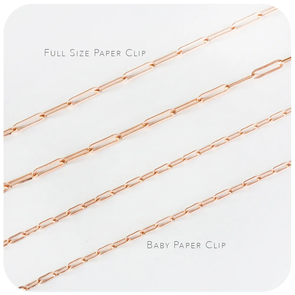 9k Rose Gold Paper Clip Chain