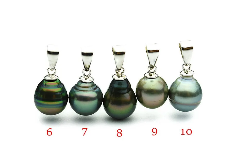 9mm Tahitian Pearl Pendants on Silver (116)