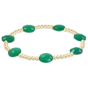 Admire Gold 3mm Bead Bracelet- Green Onyx