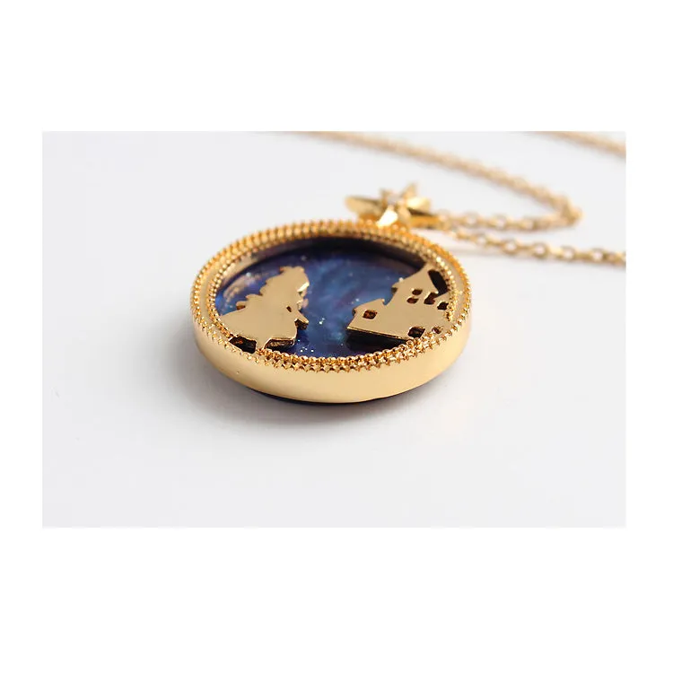 Alice in Wonderland Alice and Castle Necklace