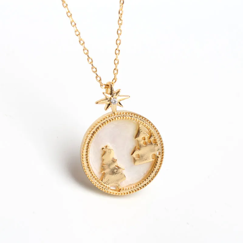 Alice in Wonderland Alice and Castle Necklace