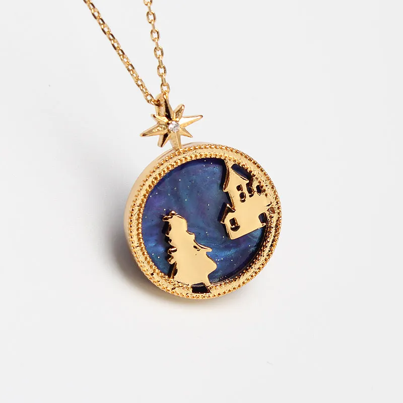 Alice in Wonderland Alice and Castle Necklace