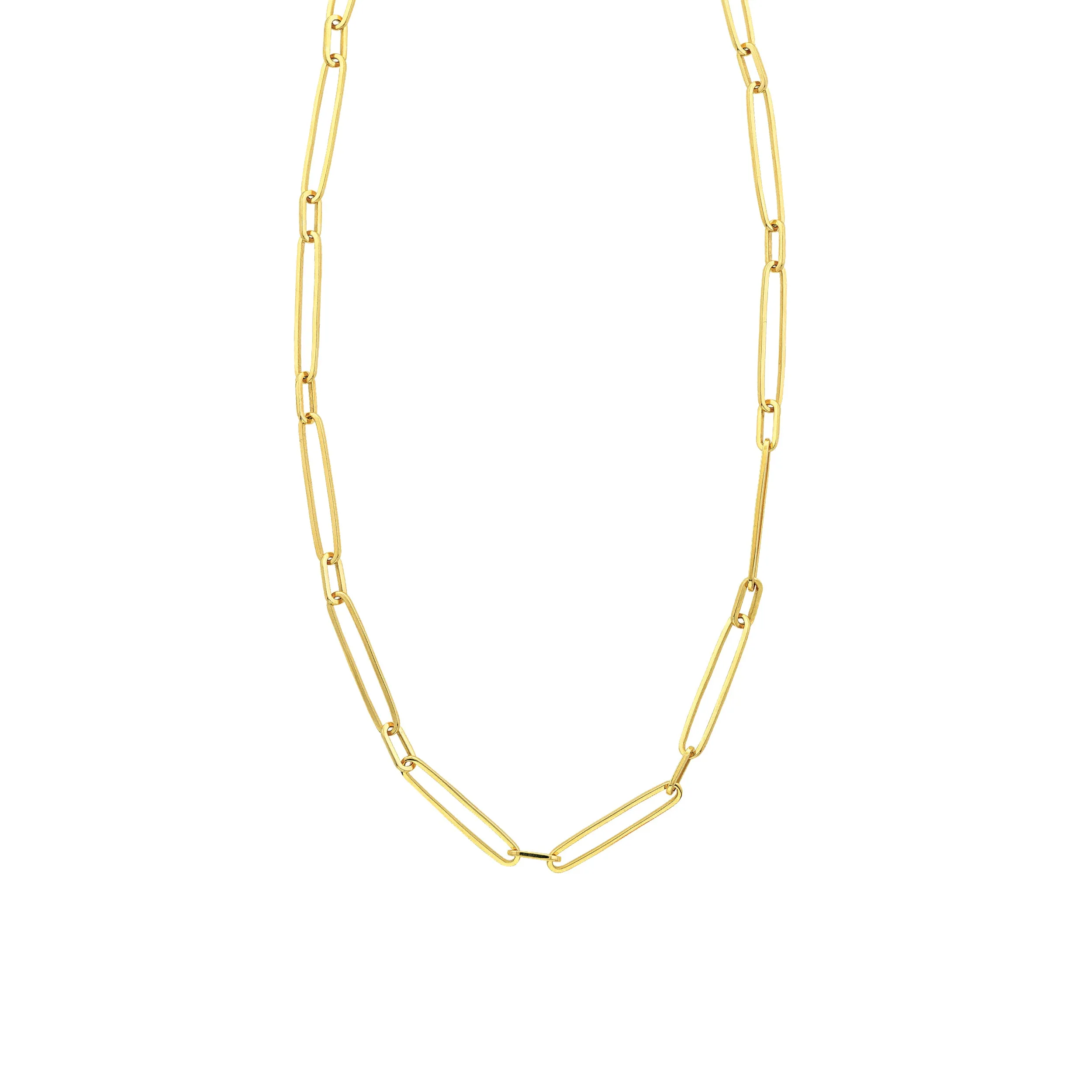 Alternating Paper Clip Chain Necklace