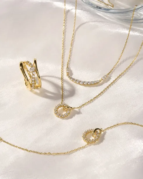 Ania Haie Interlinked Circles Pave Necklace