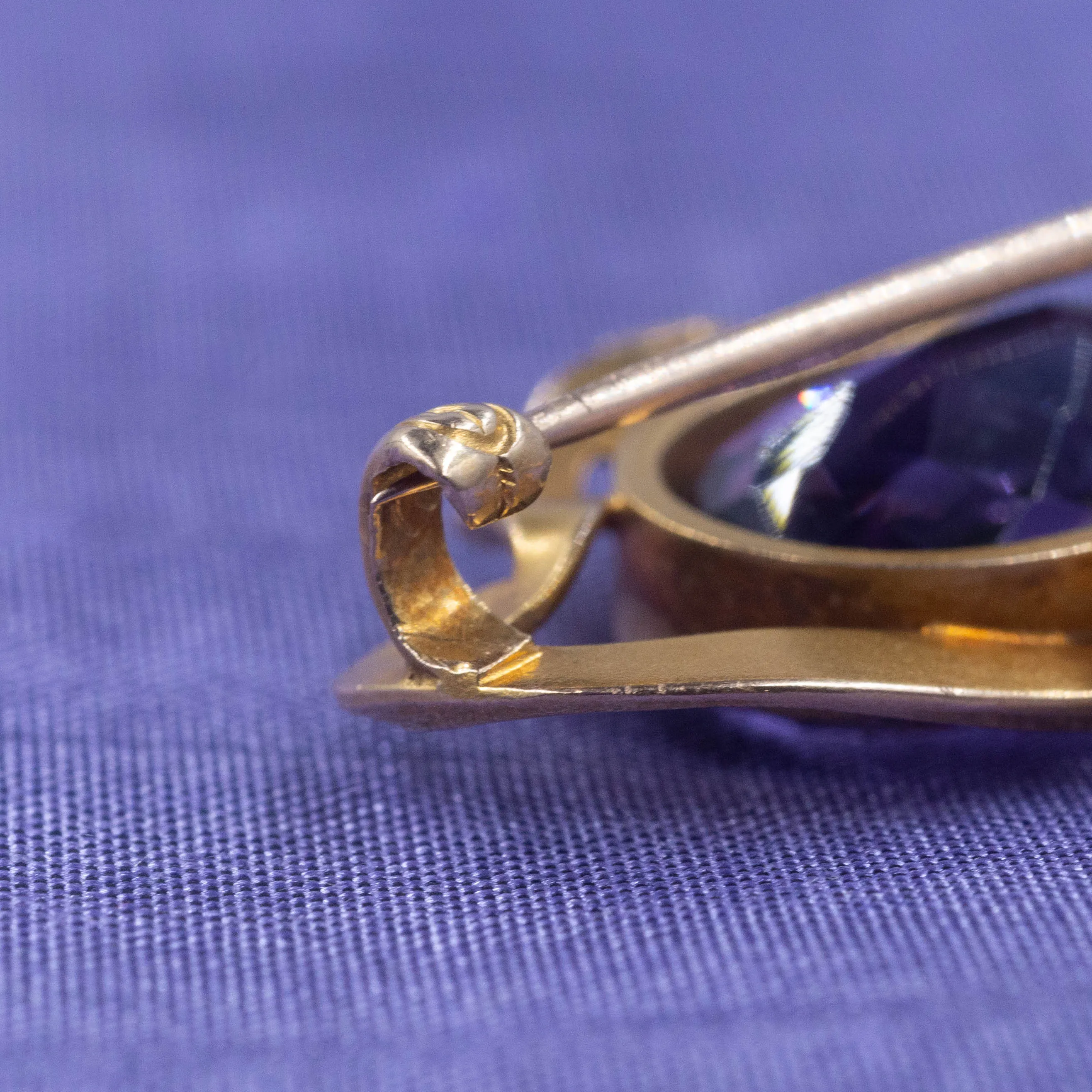 Art Nouveau Amethyst Watch Pin/Pendant
