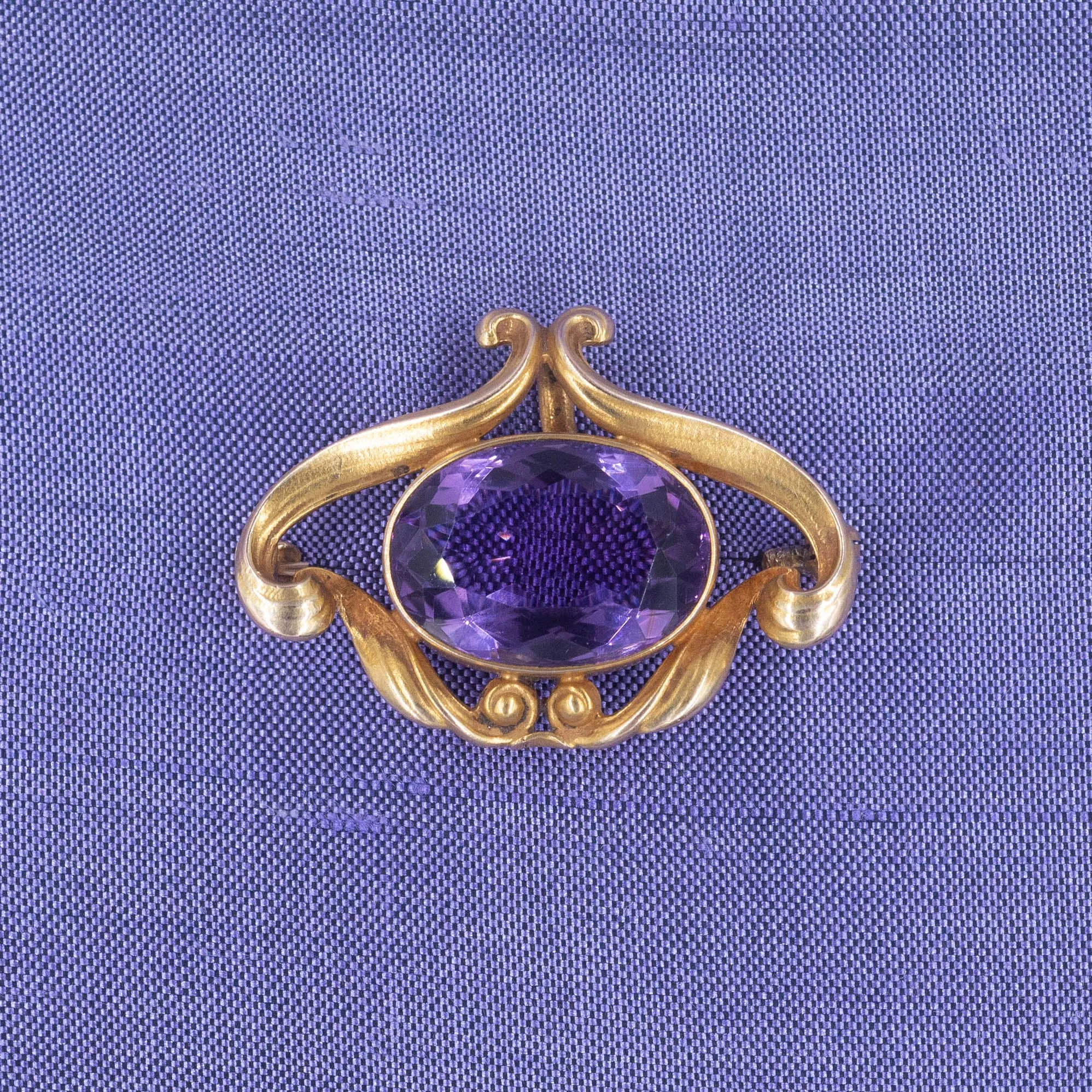Art Nouveau Amethyst Watch Pin/Pendant