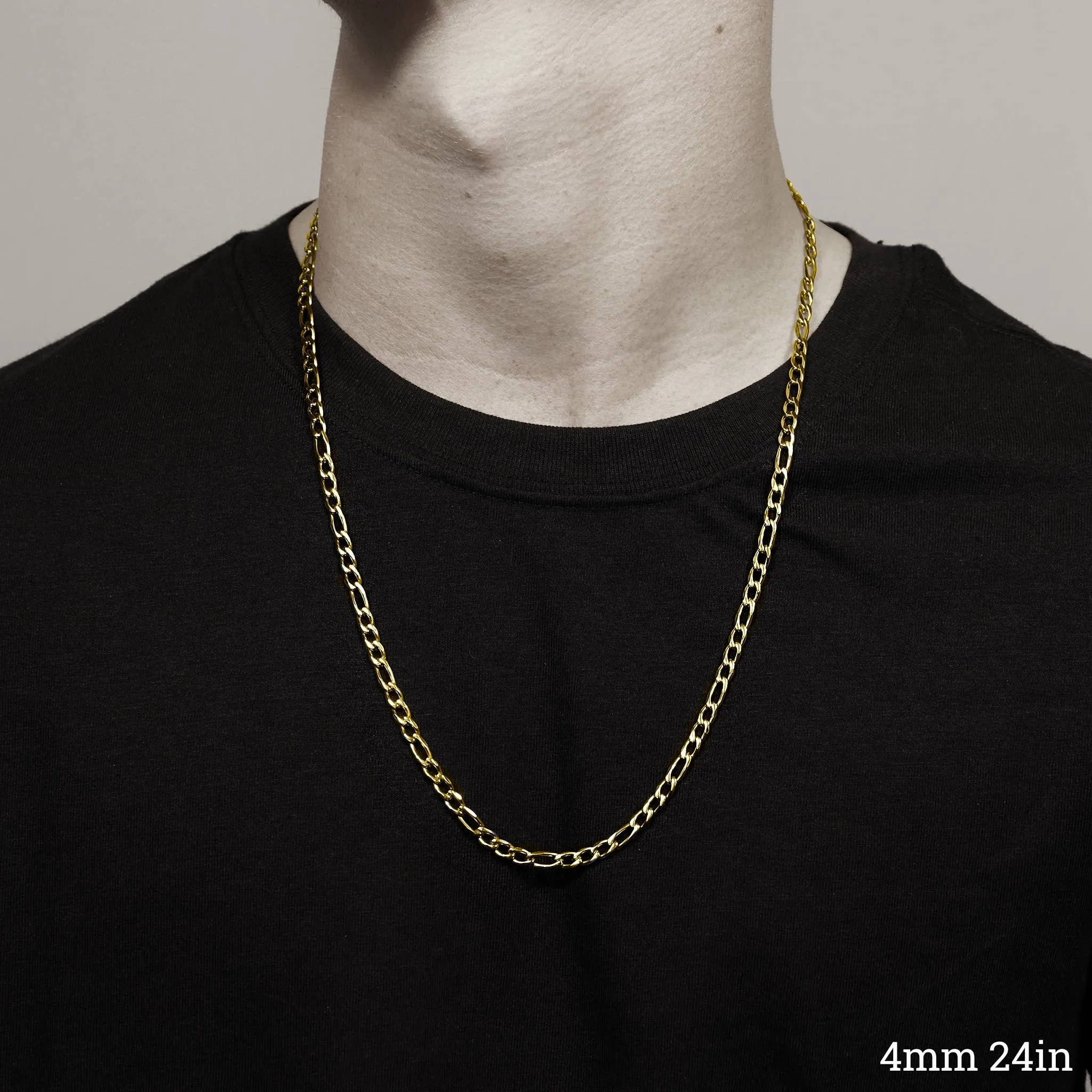 Avery 18k Gold PVD Figaro Chain Necklace