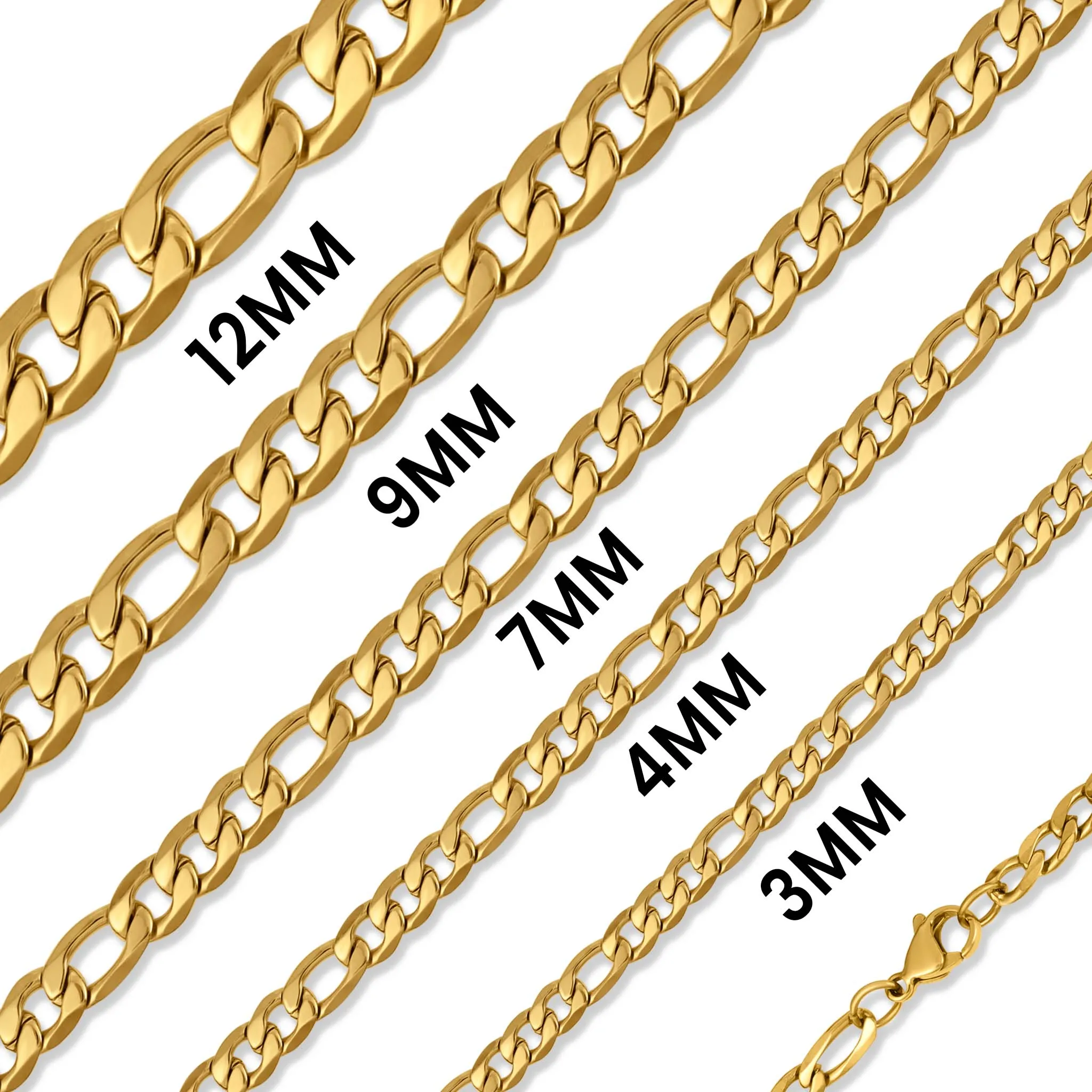 Avery 18k Gold PVD Figaro Chain Necklace