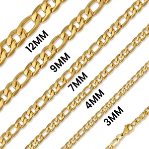 Avery 18k Gold PVD Figaro Chain Necklace
