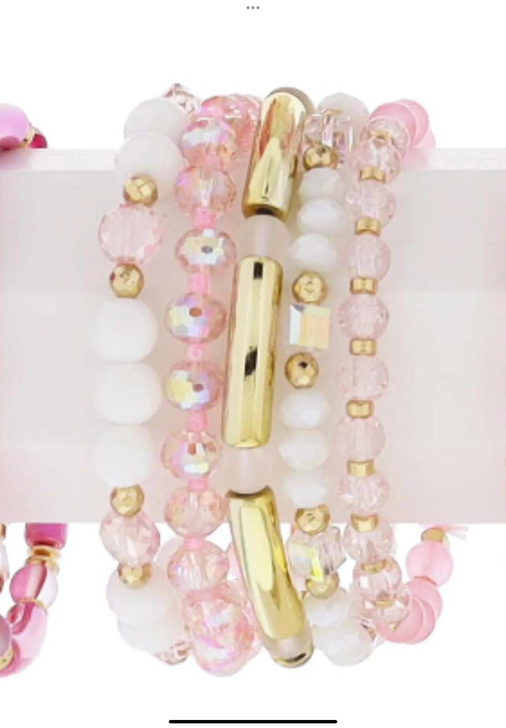 Baby Pink & White Bracelet Set