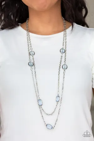 Back for More - Blue - Glassy Bead Tiered Paparazzi Long Necklace