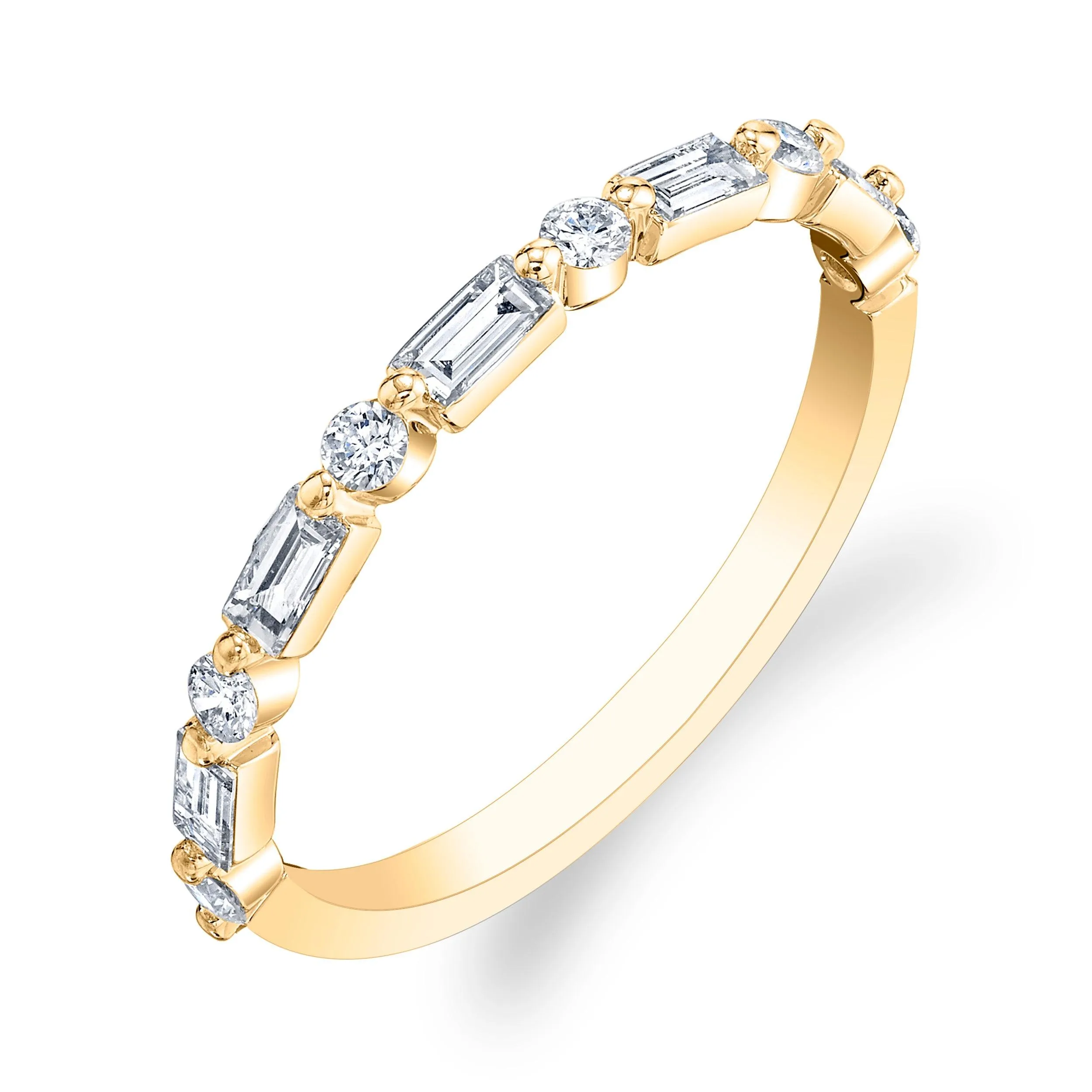 Baguette & Round Diamond Fashion Ring