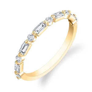 Baguette & Round Diamond Fashion Ring