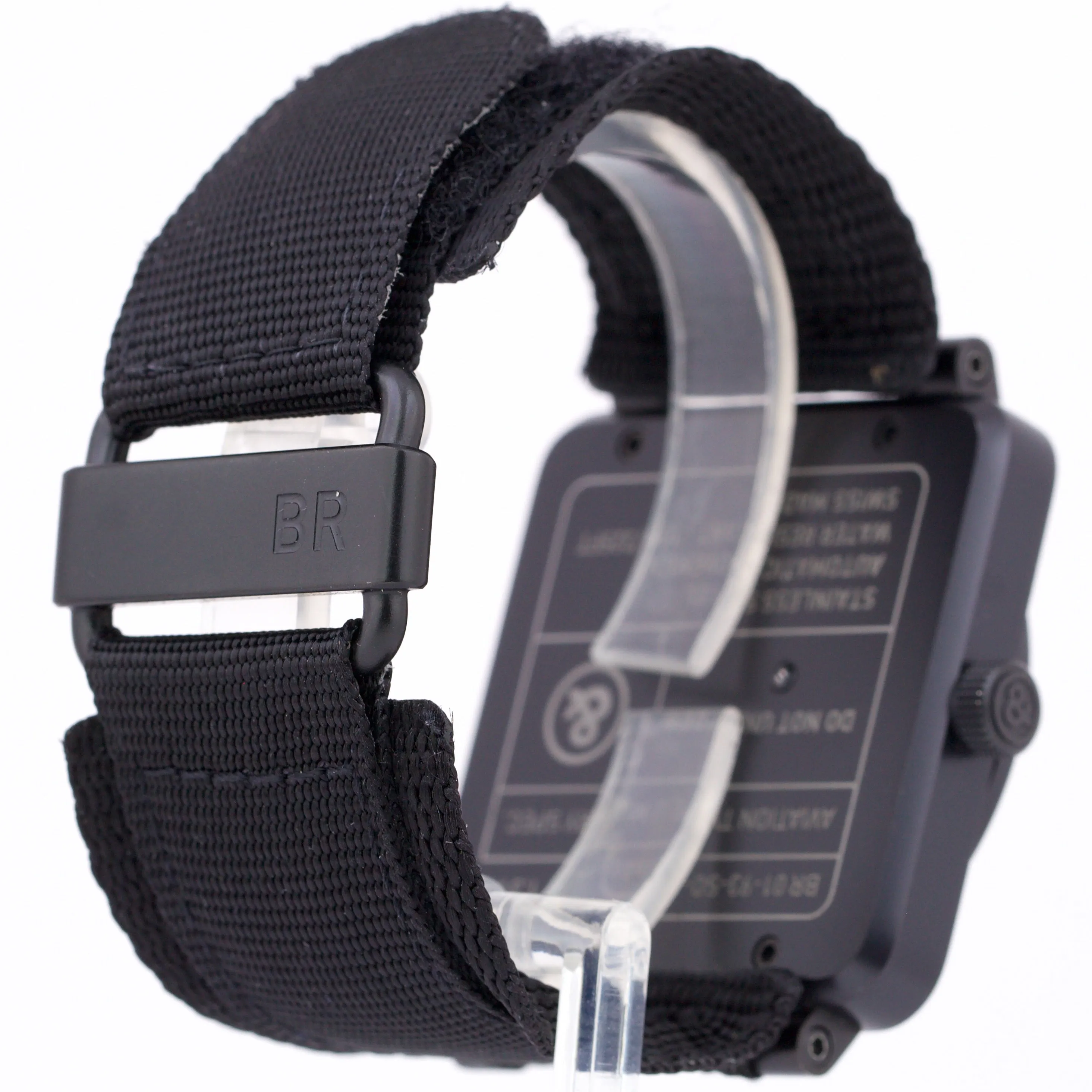 Bell & Ross GMT Matte Black PVD Stainless Steel 46mm Automatic Fabric BR01-93