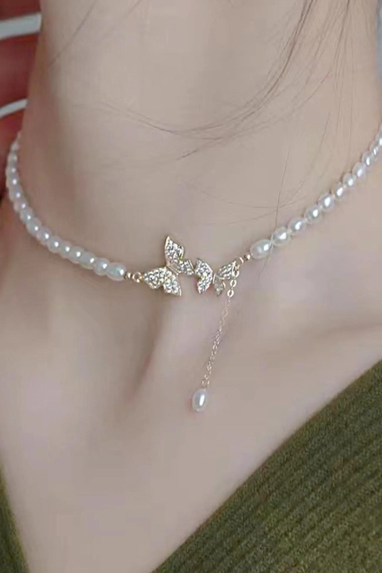 BerryBetty - Two Butterfly Pearl Necklaces