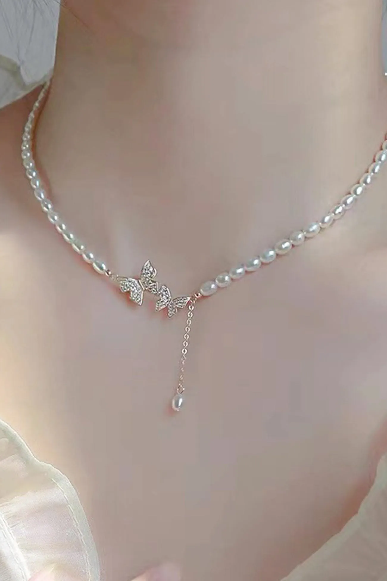 BerryBetty - Two Butterfly Pearl Necklaces