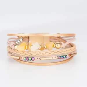 Bex Leather Multi Row Magnetic Bracelet