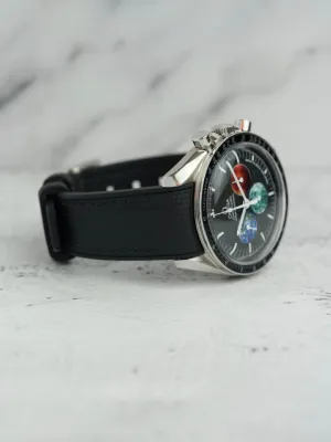 Black Curved Rubber Strap For OMEGA Speedmaster Professional