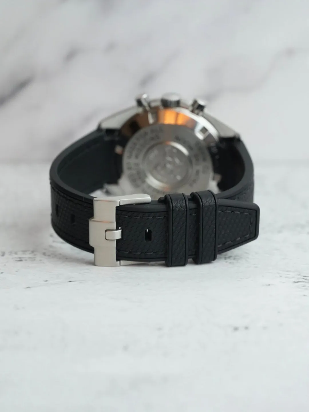 Black Curved Rubber Strap For OMEGA Speedmaster Professional