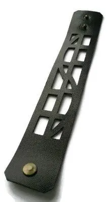 Black Leather bracelet. The Good vibes Leather Wrist Band. Reclaimed Leather cuff bracelet