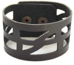 Black Leather bracelet. The Good vibes Leather Wrist Band. Reclaimed Leather cuff bracelet