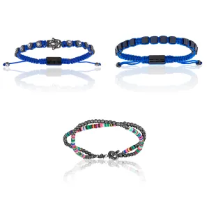 Black PVD and Blue Bracelets Gift Idea for him