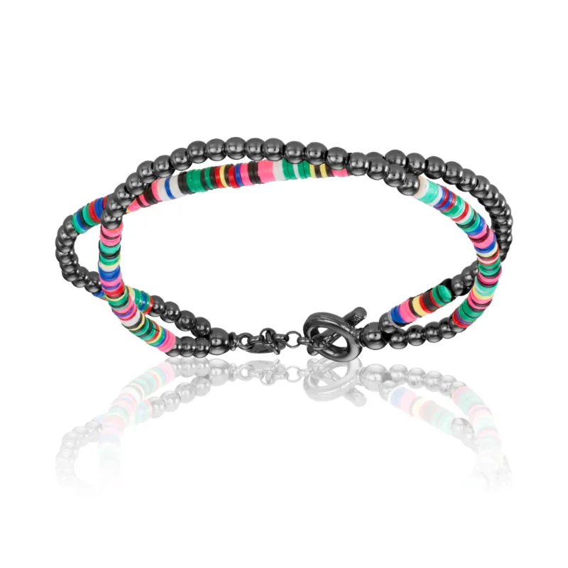 Black PVD and Blue Bracelets Gift Idea for him
