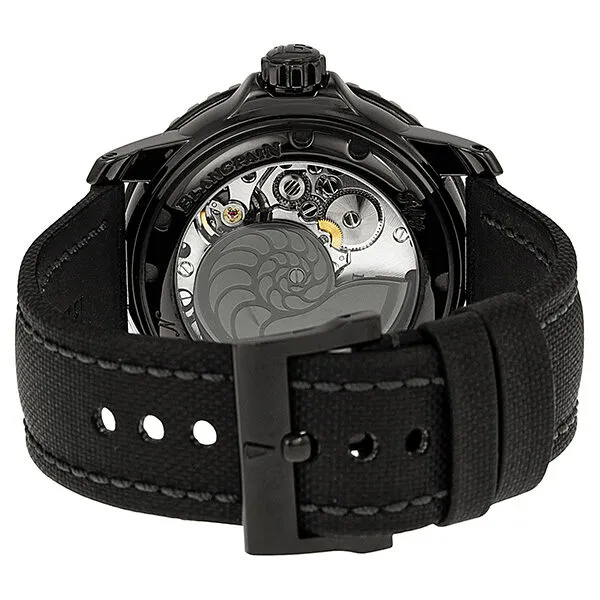 Blancpain Fifty Fathoms Black Dial Black PVD Stainless Steel Fabric Automatic Men's Watch 5015-11C30-52