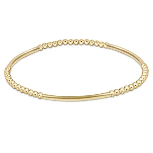 Bliss Bar Pattern Gold Bead Bracelet 2.5mm