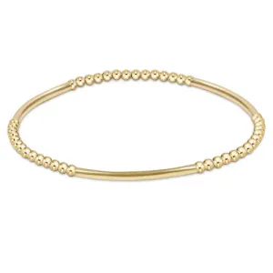 Bliss Bar Pattern Gold Bead Bracelet 2.5mm