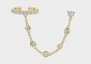 Boho & Mala Huggies 18k Gold Plated Cuff & Stud Earrings DE10021
