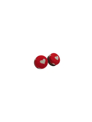 BOTÓN DE AZÚCAR - Small Studs - Red and White Hearts