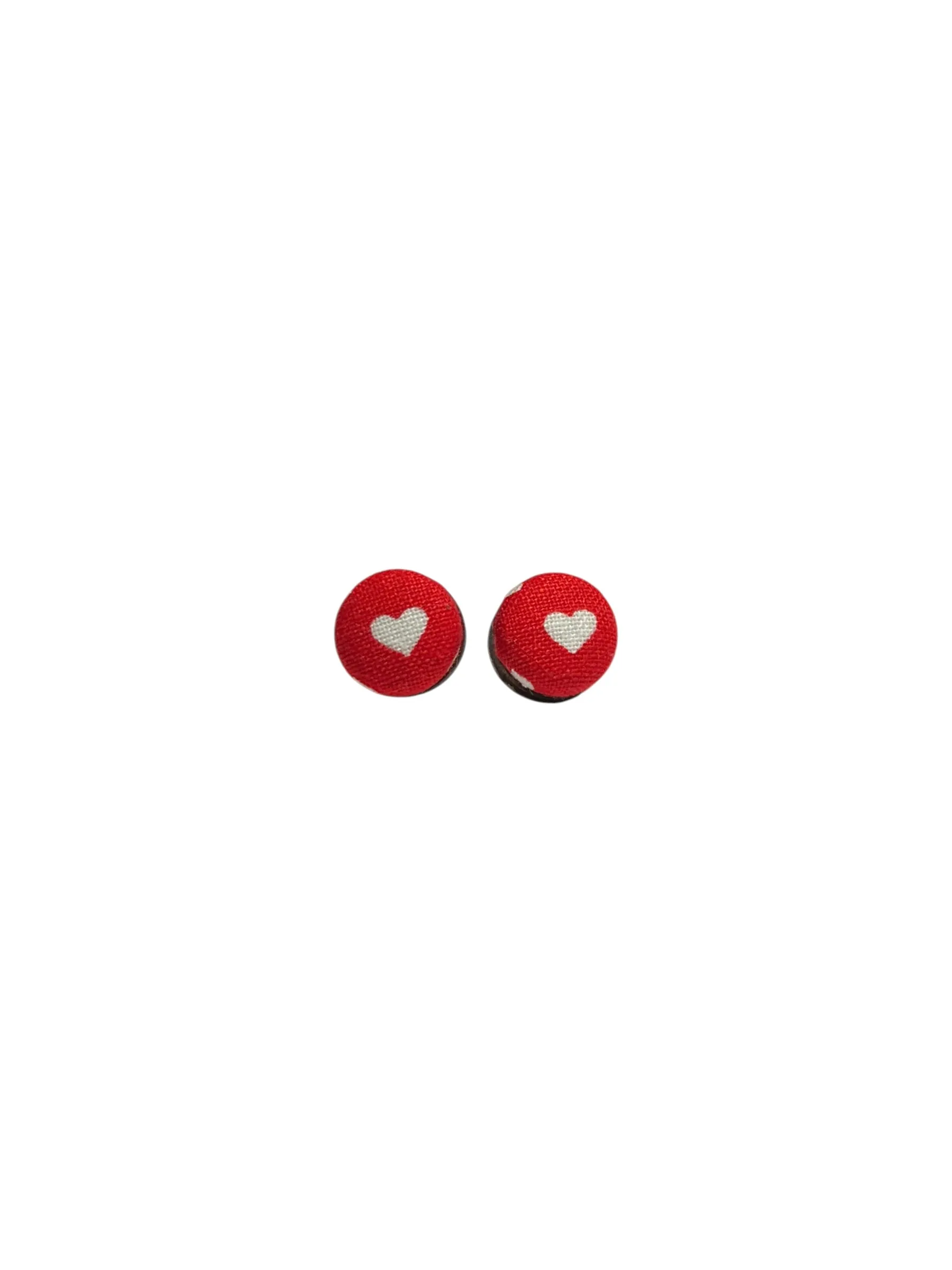 BOTÓN DE AZÚCAR - Small Studs - Red and White Hearts