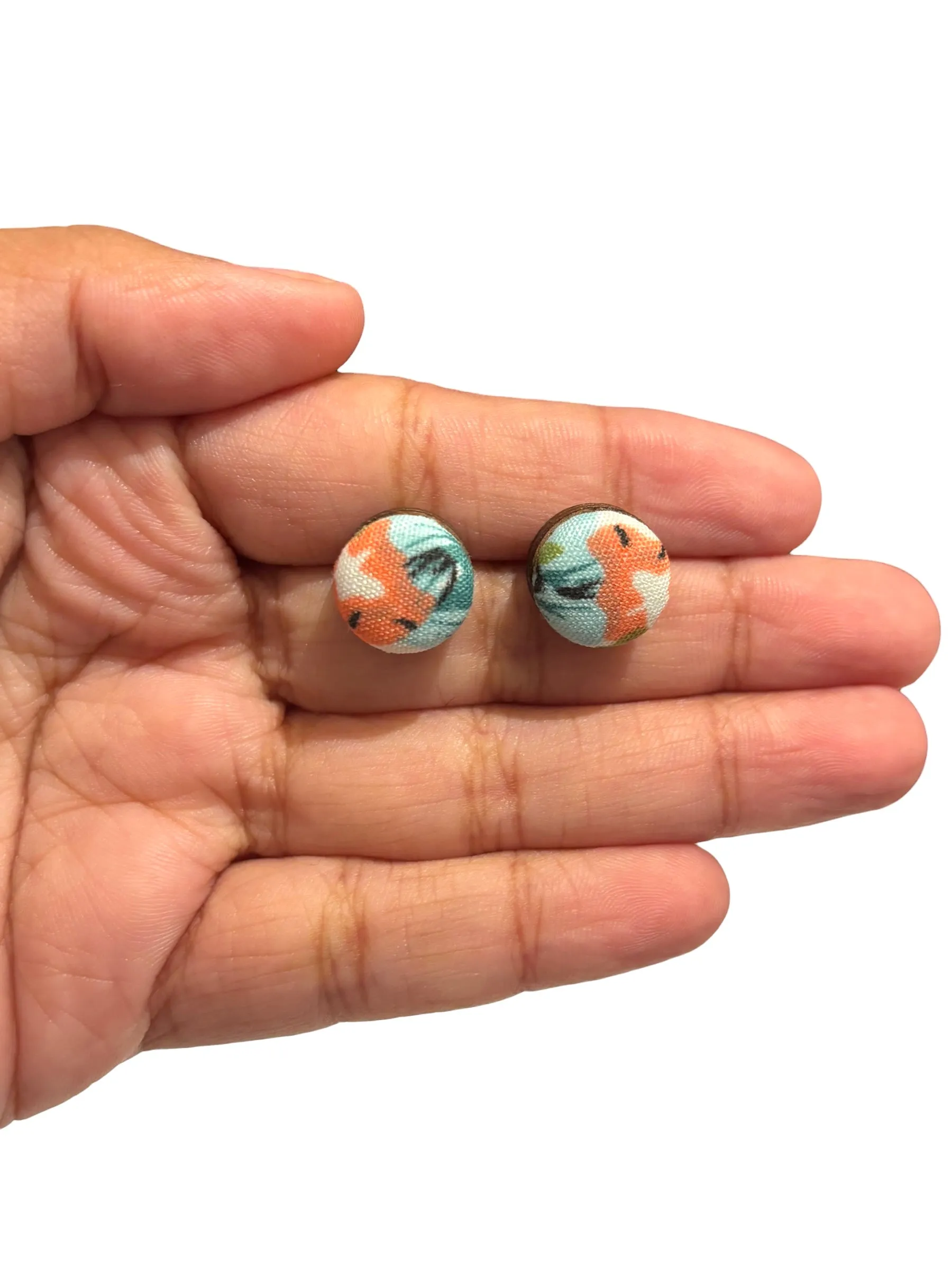 BOTÓN DE AZÚCAR- Small Studs- Turquoise and Orange