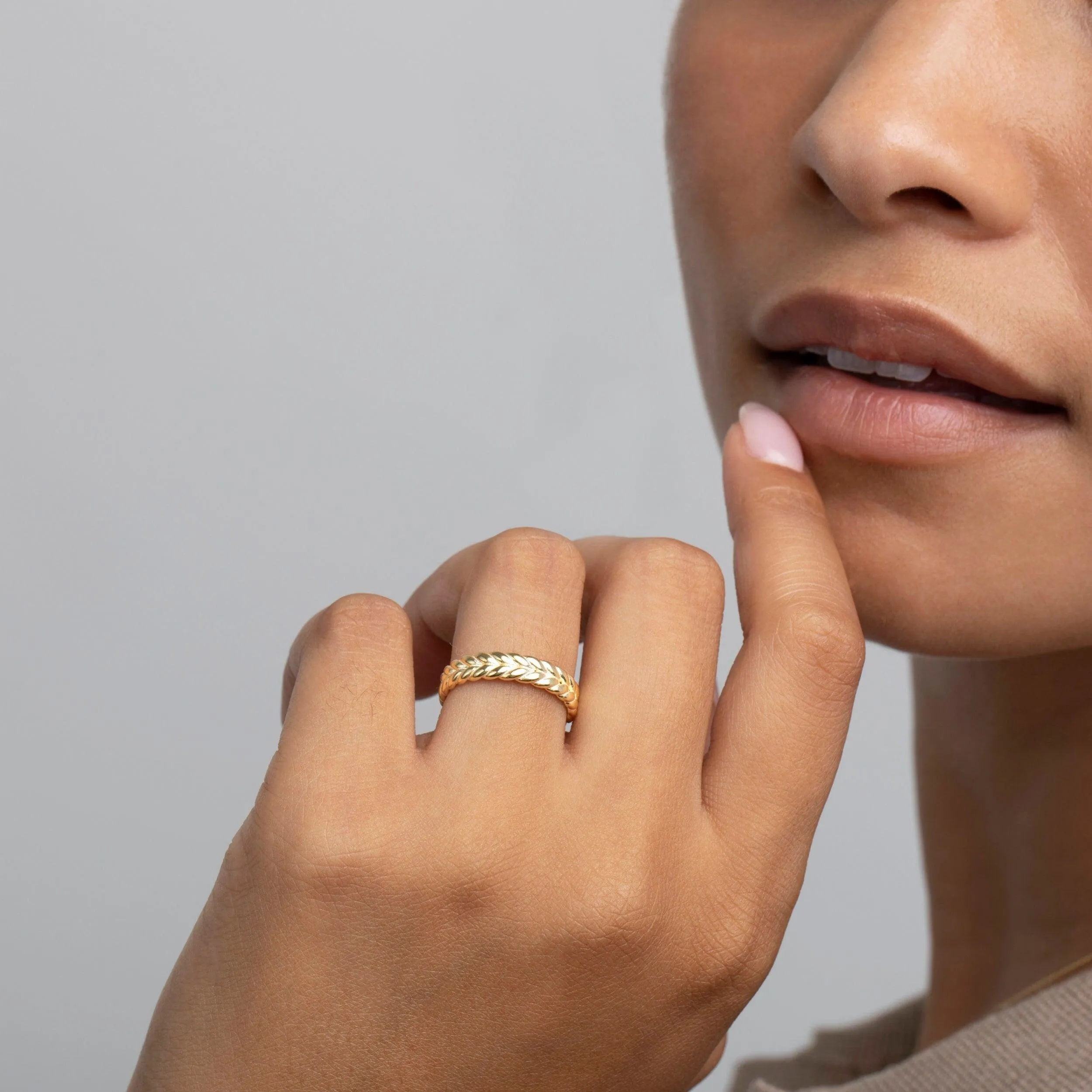 Braided Band Stackable Ring - 18K Gold Vermeil