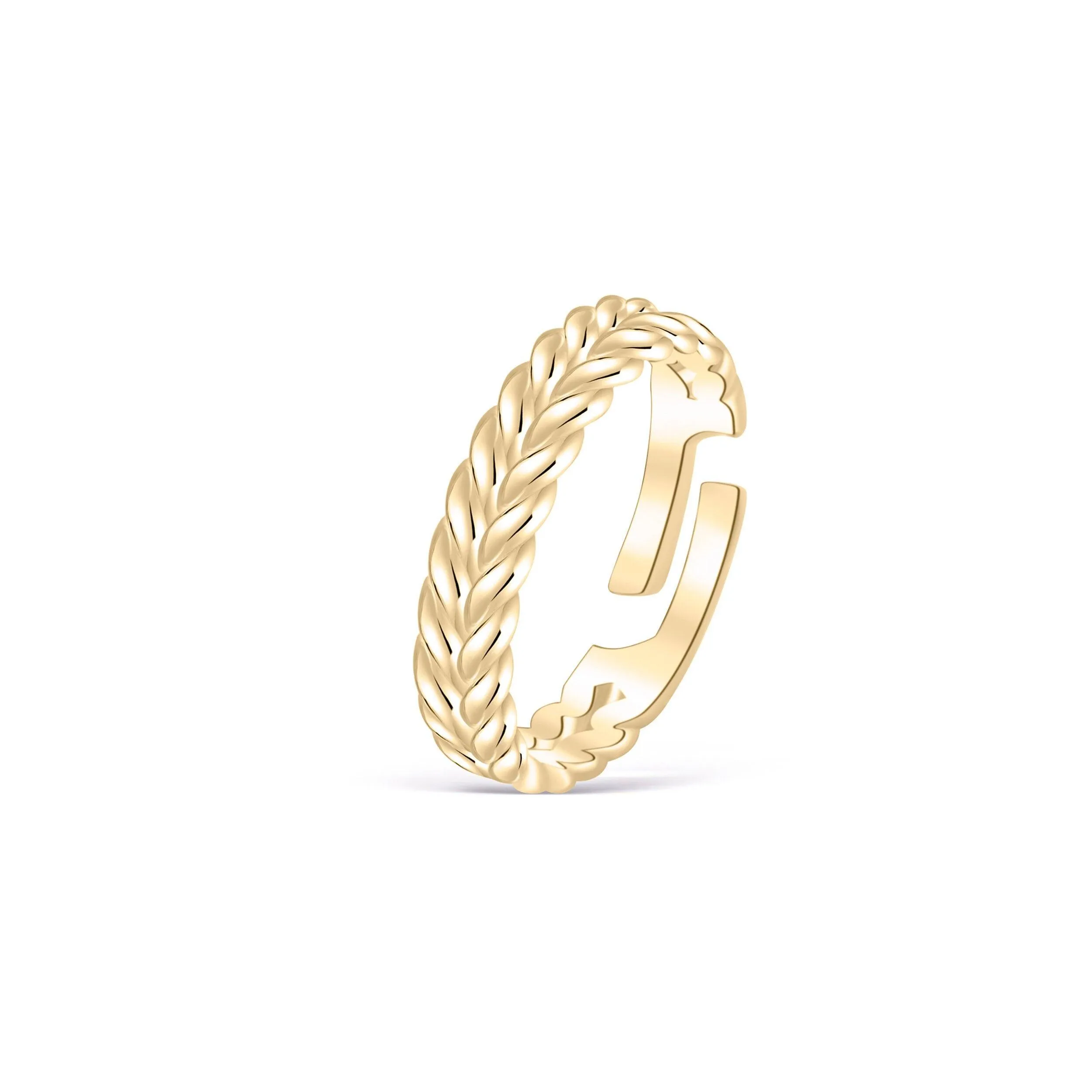 Braided Band Stackable Ring - 18K Gold Vermeil