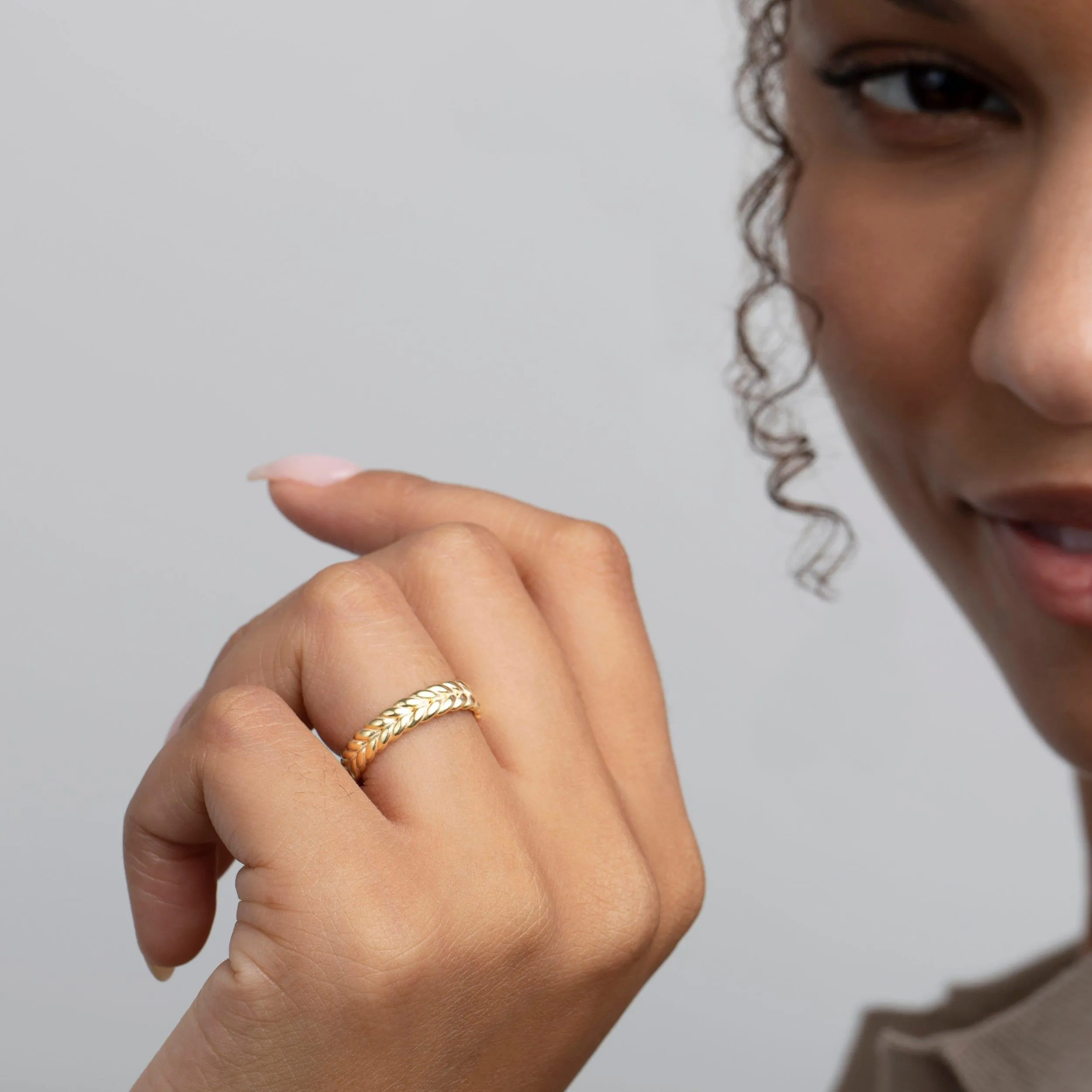 Braided Band Stackable Ring - 18K Gold Vermeil