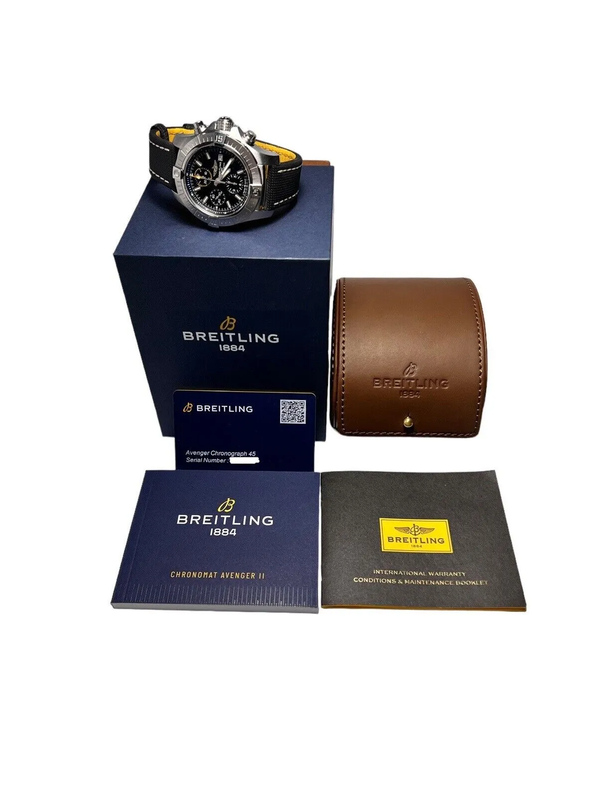 BREITLING Avenger chronograph 45mm A13317 Black Dial Automatic Men's Watch B&P
