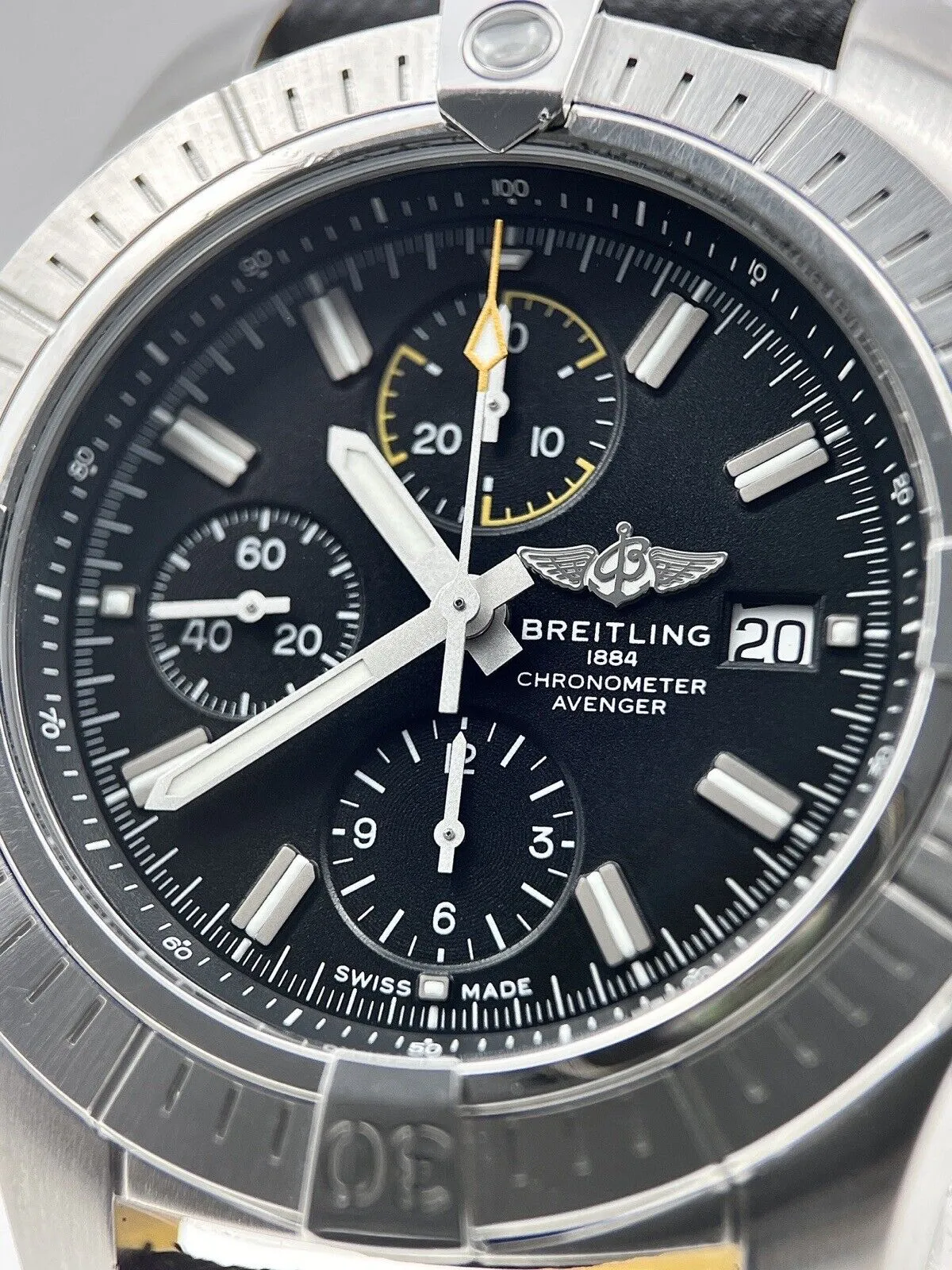BREITLING Avenger chronograph 45mm A13317 Black Dial Automatic Men's Watch B&P