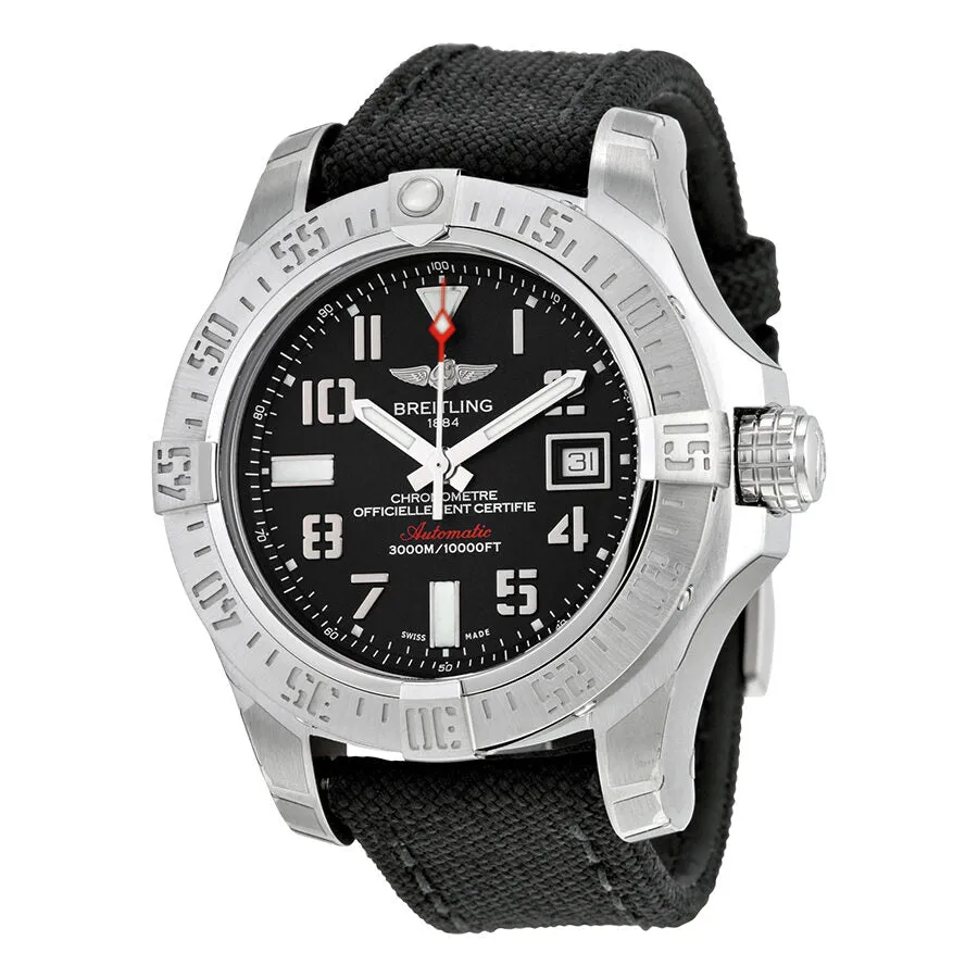 Breitling Avenger II Seawolf Automatic Black Dial Black Fabric Men's Watch A1733110-BC31BKFT A1733110-BC31-103W-A20BASA.1