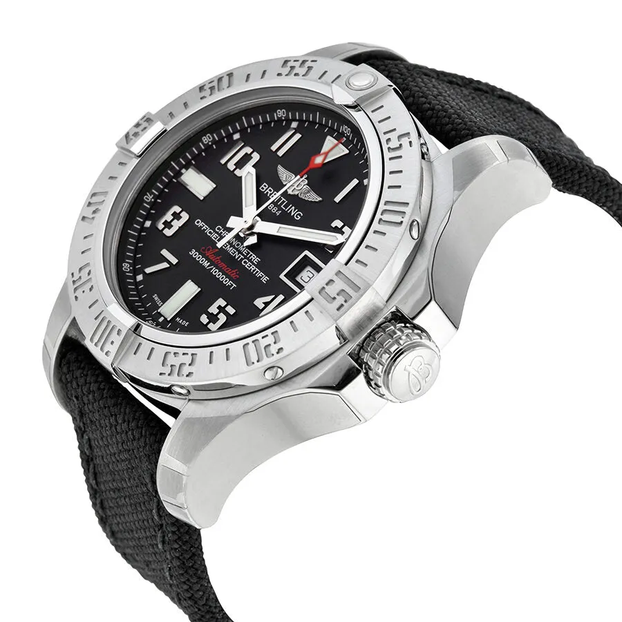 Breitling Avenger II Seawolf Automatic Black Dial Black Fabric Men's Watch A1733110-BC31BKFT A1733110-BC31-103W-A20BASA.1