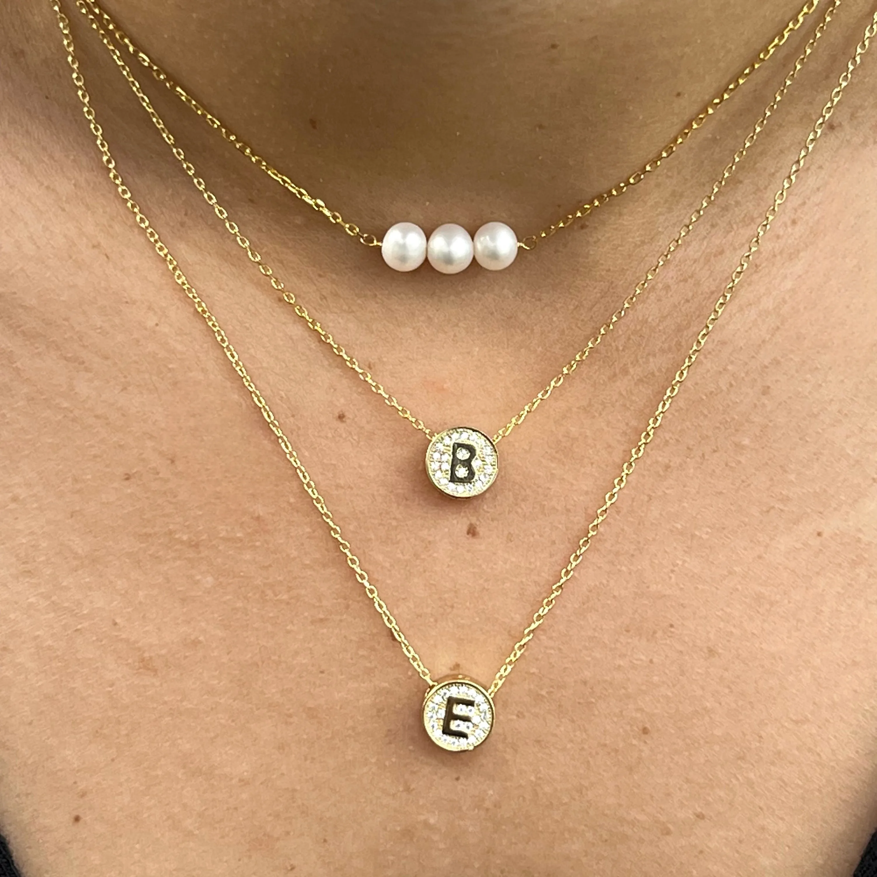 Bridesmaid Small CZ Initial Letter Necklace (A-Z) - Gold or Silver